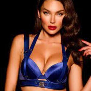 NWOT Honey Birdette Keely Bra  - Navy - 34 DDD/F